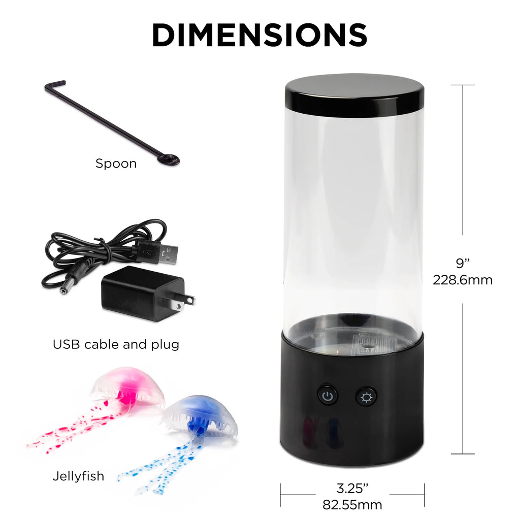 Jellyfish Night Light Lamp Motion & Multicolor Leds - Easy Mode Switching, USB Powered - 9"