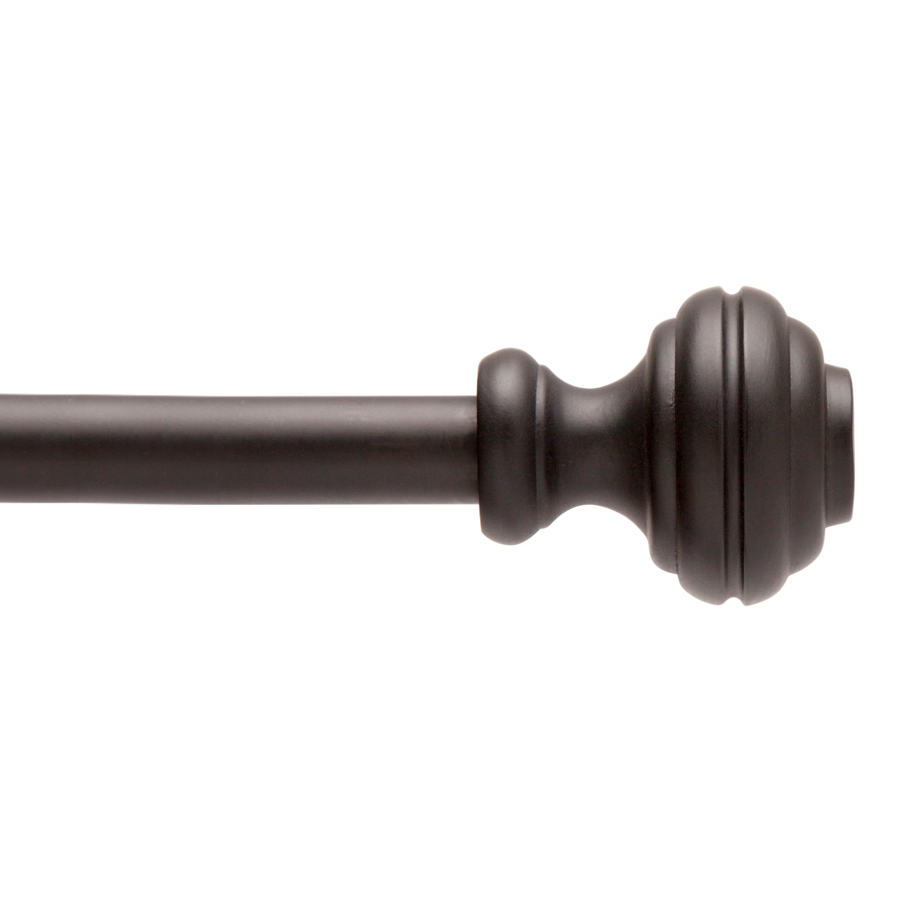 1/2" Cedric Petite Café Adjustable Curtain Rod, 48-84", Black